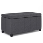 Dover Storage Ottoman in Linen