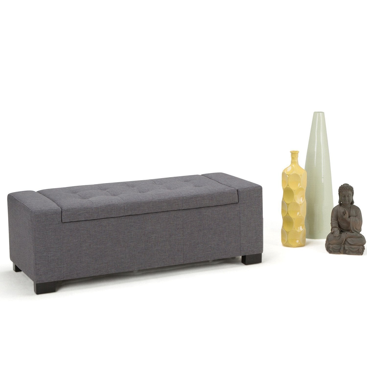 Laredo Storage Ottoman in Linen