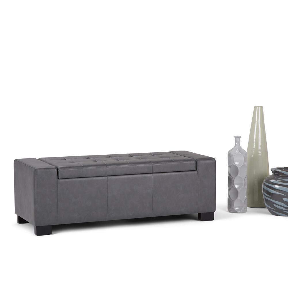 Laredo Storage Ottoman in Vegan Leather
