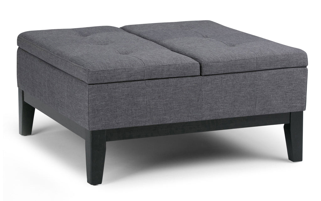 Dover Table Ottoman in Linen