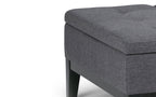 Dover Table Ottoman in Linen
