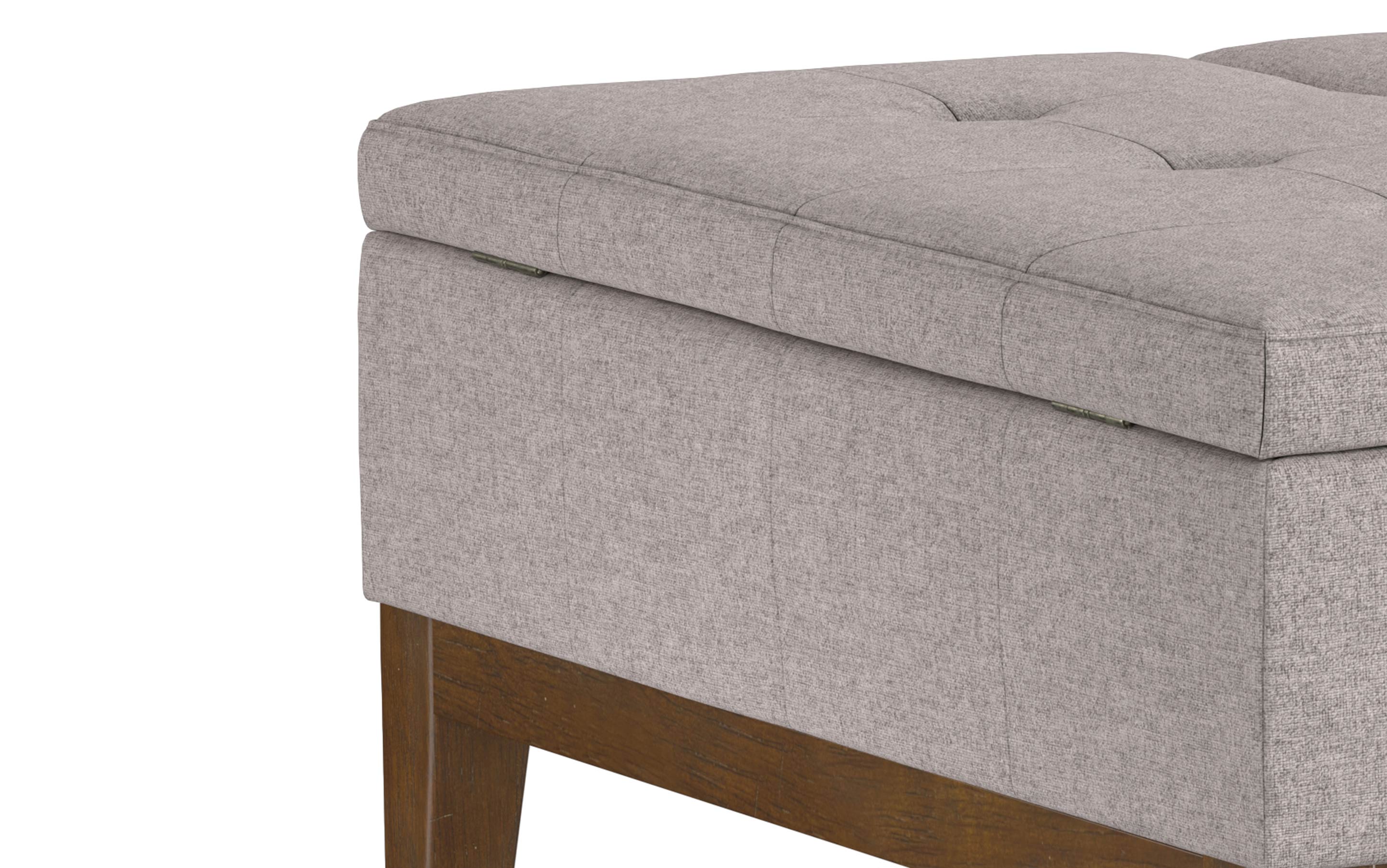 Dover Lift Top Coffee Table Storage Ottoman In Linen