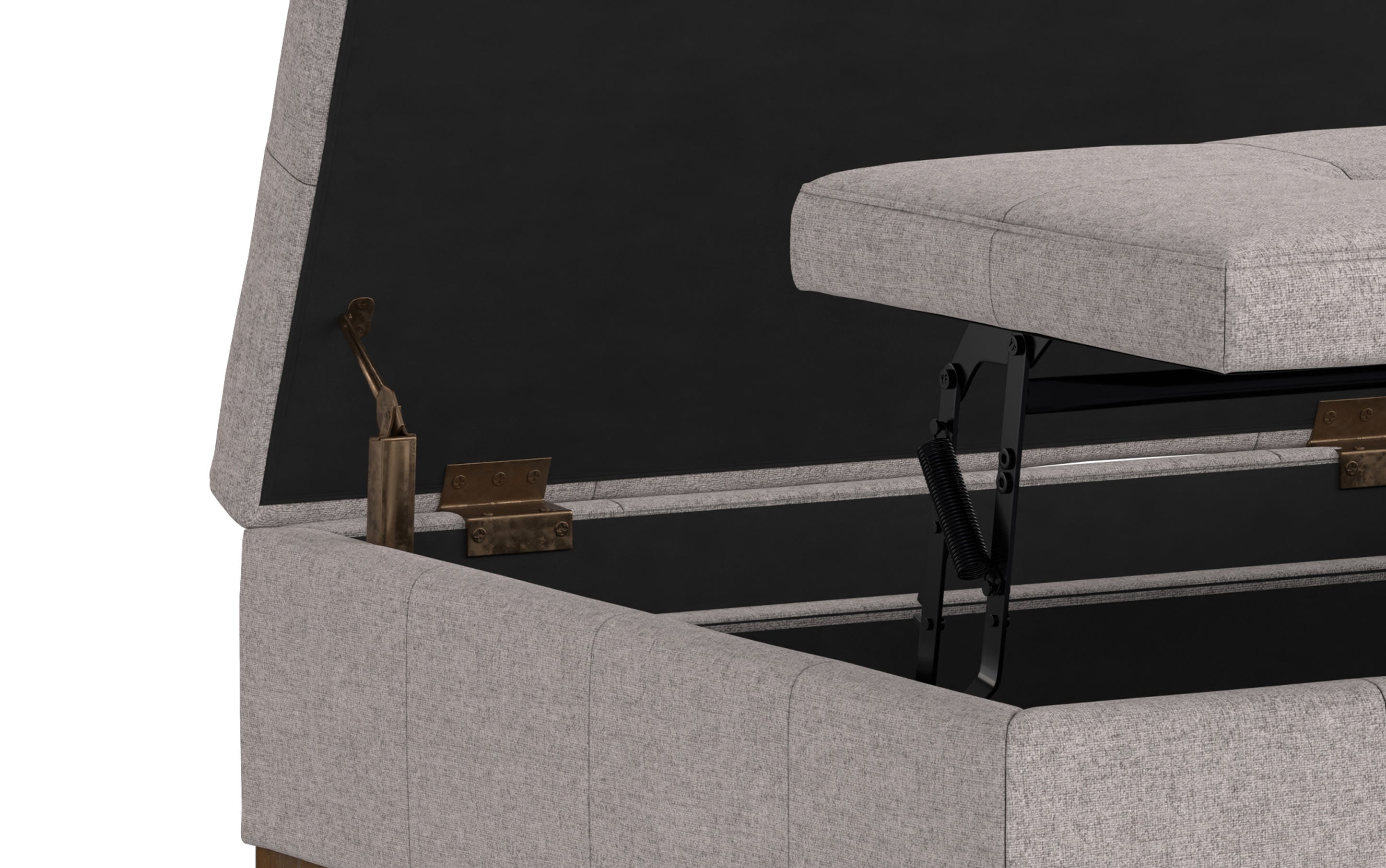 Dover Lift Top Coffee Table Storage Ottoman In Linen