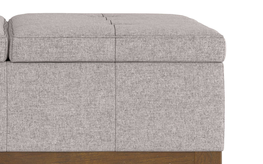 Dover Lift Top Coffee Table Storage Ottoman In Linen