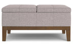 Dover Lift Top Coffee Table Storage Ottoman In Linen
