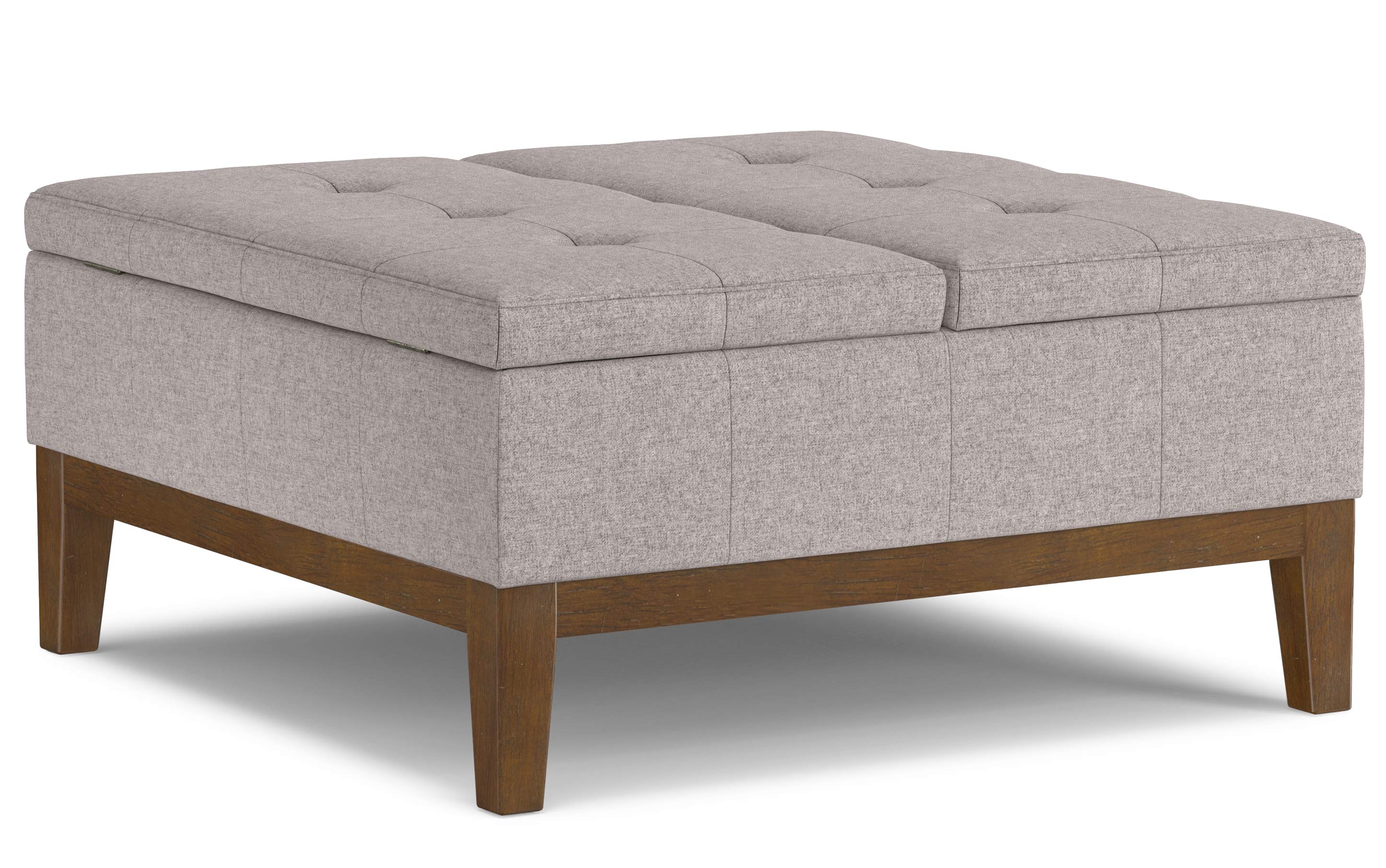 Dover Lift Top Coffee Table Storage Ottoman In Linen