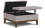 Dover Lift Top Coffee Table Storage Ottoman In Linen