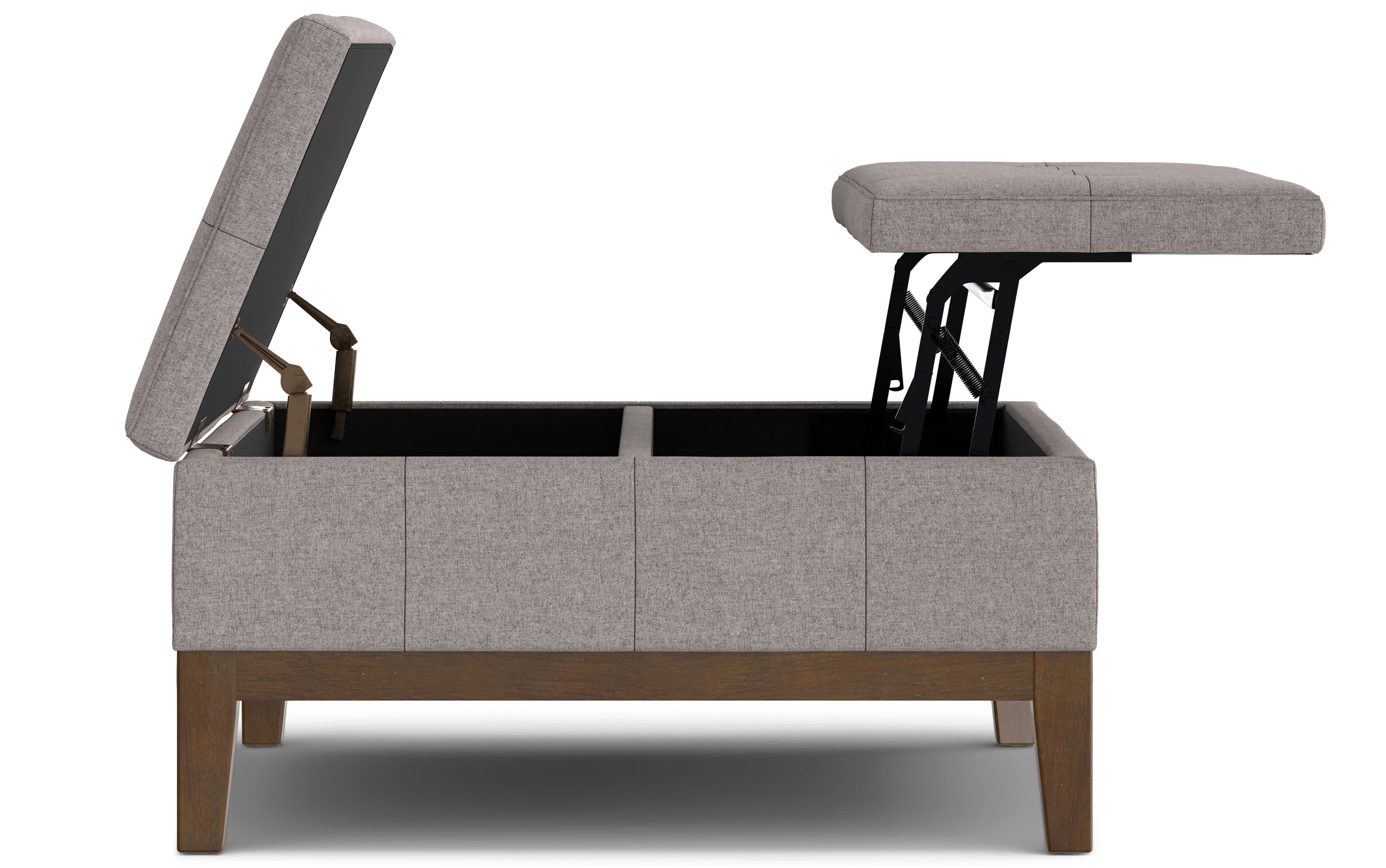 Dover Lift Top Coffee Table Storage Ottoman In Linen