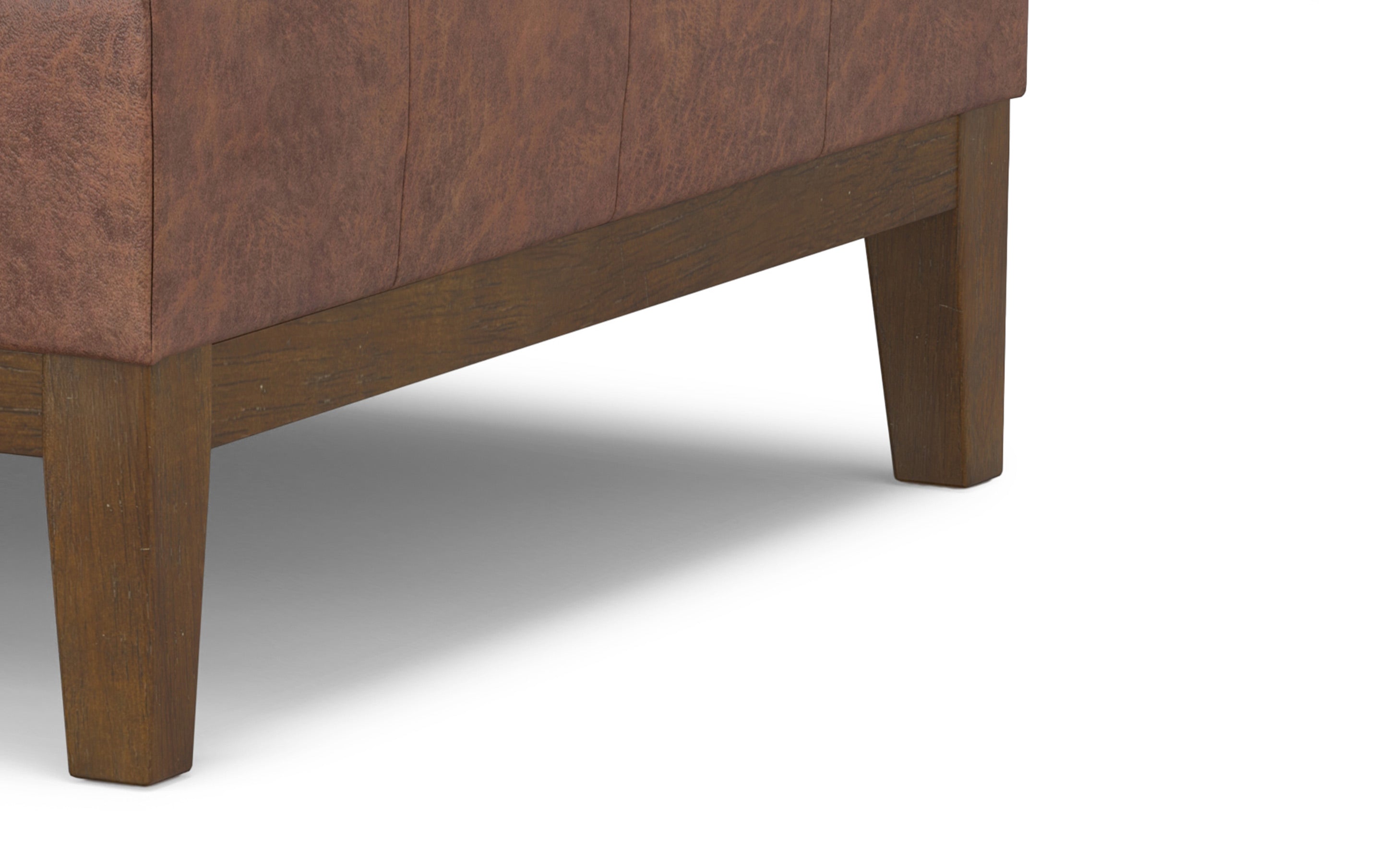 Dover Lift Top Coffee Table Storage Ottoman in Distressed Vegan Leather