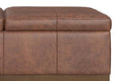 Dover Lift Top Coffee Table Storage Ottoman in Distressed Vegan Leather