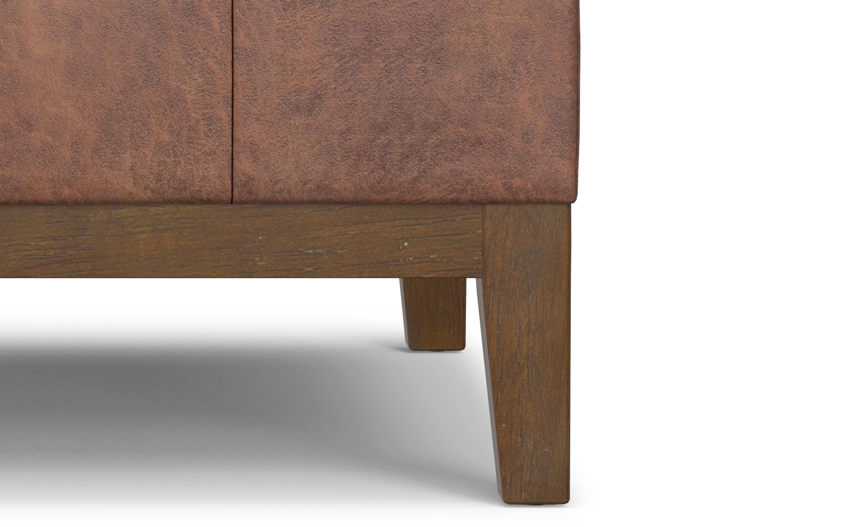 Dover Lift Top Coffee Table Storage Ottoman in Distressed Vegan Leather