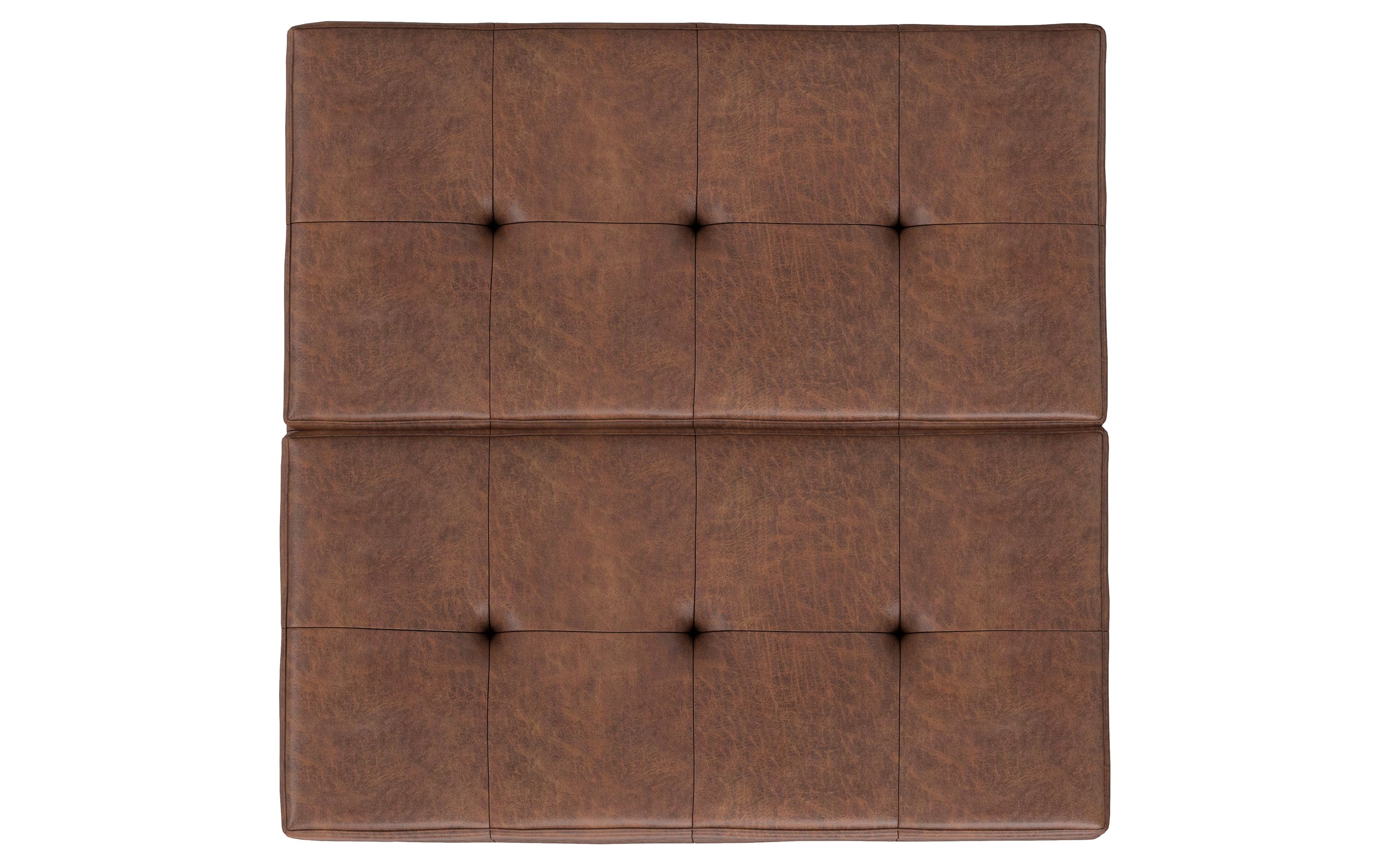 Dover Lift Top Coffee Table Storage Ottoman in Distressed Vegan Leather