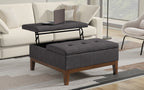 Dover Lift Top Coffee Table Storage Ottoman In Linen