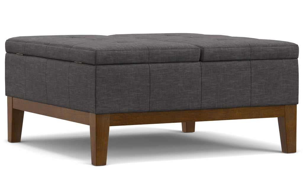 Dover Lift Top Coffee Table Storage Ottoman In Linen