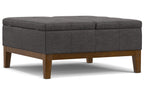 Dover Lift Top Coffee Table Storage Ottoman In Linen