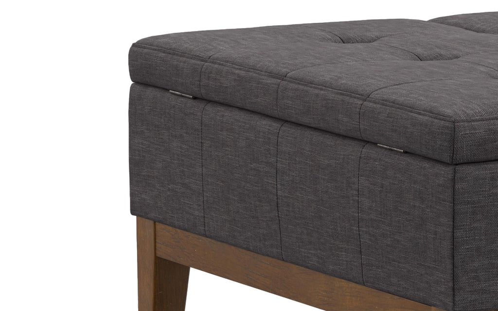 Dover Lift Top Coffee Table Storage Ottoman In Linen