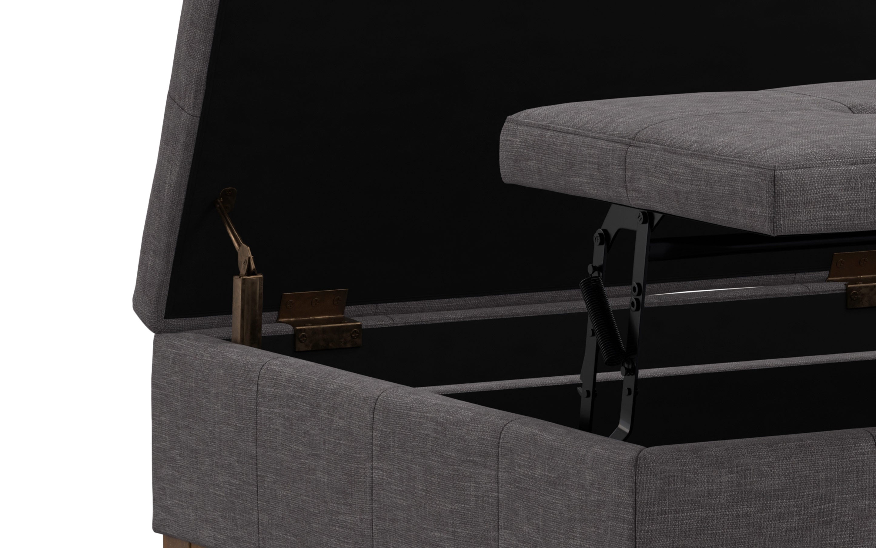 Dover Lift Top Coffee Table Storage Ottoman In Linen