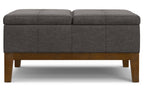 Dover Lift Top Coffee Table Storage Ottoman In Linen