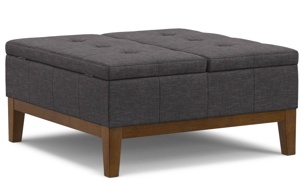 Dover Lift Top Coffee Table Storage Ottoman In Linen