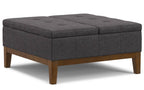 Dover Lift Top Coffee Table Storage Ottoman In Linen