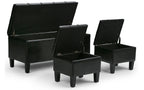 Dover 3 Pc Storage Ottoman in Vegan Leather