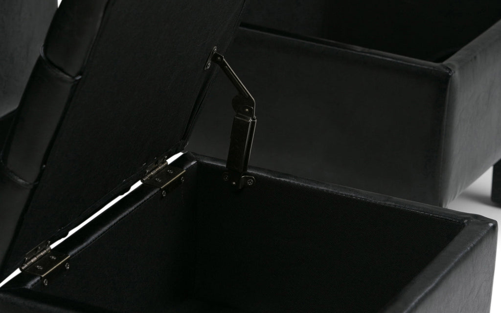 Dover 3 Pc Storage Ottoman in Vegan Leather