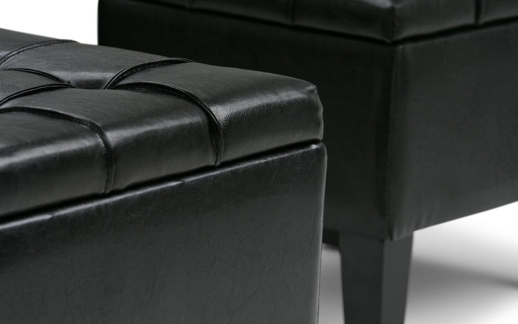 Dover 3 Pc Storage Ottoman in Vegan Leather