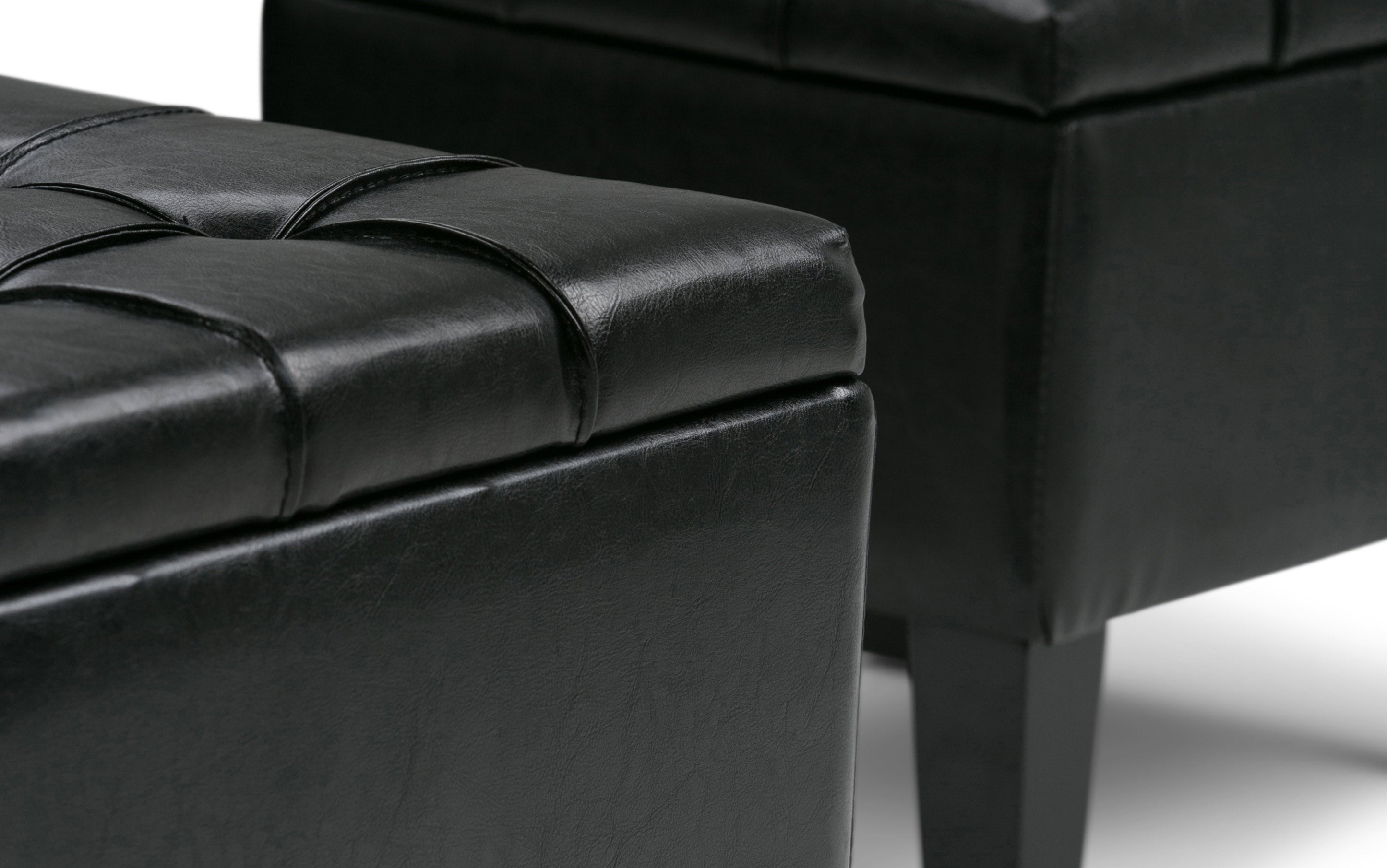 Dover 3 Pc Storage Ottoman in Vegan Leather
