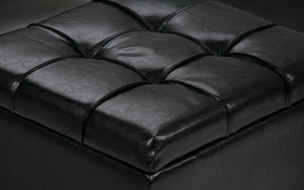 Dover 3 Pc Storage Ottoman in Vegan Leather