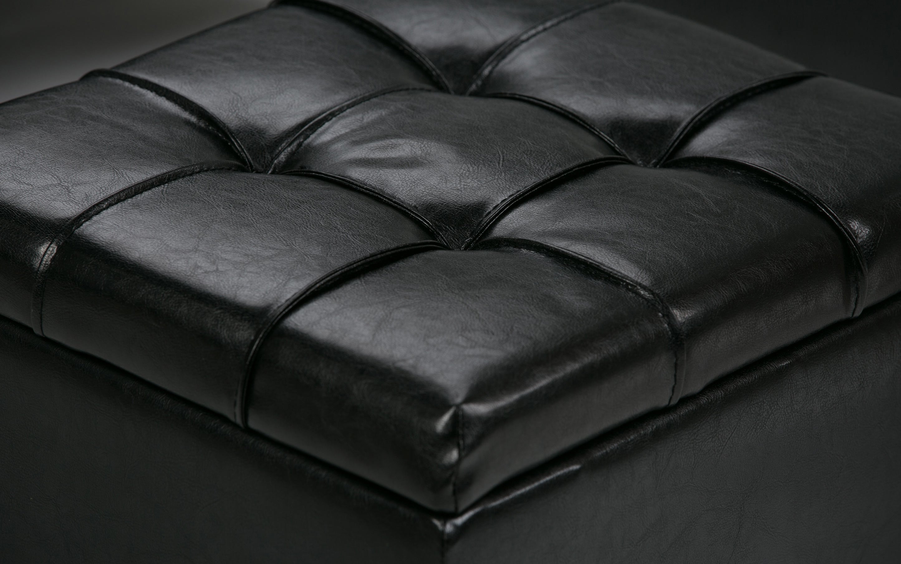 Dover 3 Pc Storage Ottoman in Vegan Leather