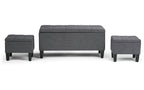 Dover 3 Pc Storage Ottoman in Linen