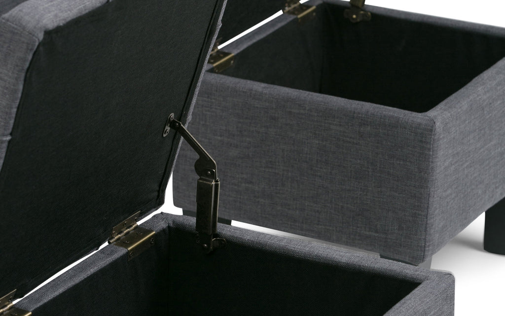 Dover 3 Pc Storage Ottoman in Linen