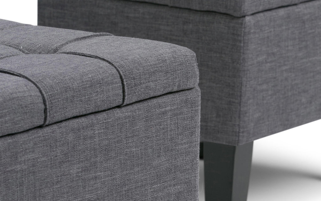 Dover 3 Pc Storage Ottoman in Linen