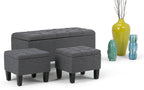 Dover 3 Pc Storage Ottoman in Linen