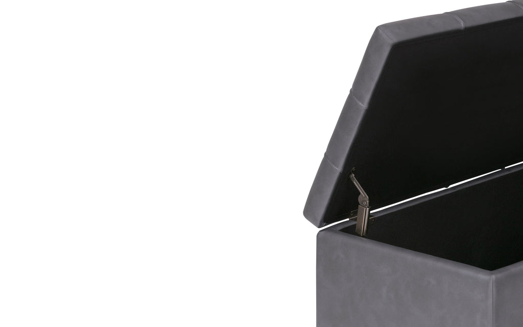 Dover 3 Pc Storage Ottoman in Vegan Leather