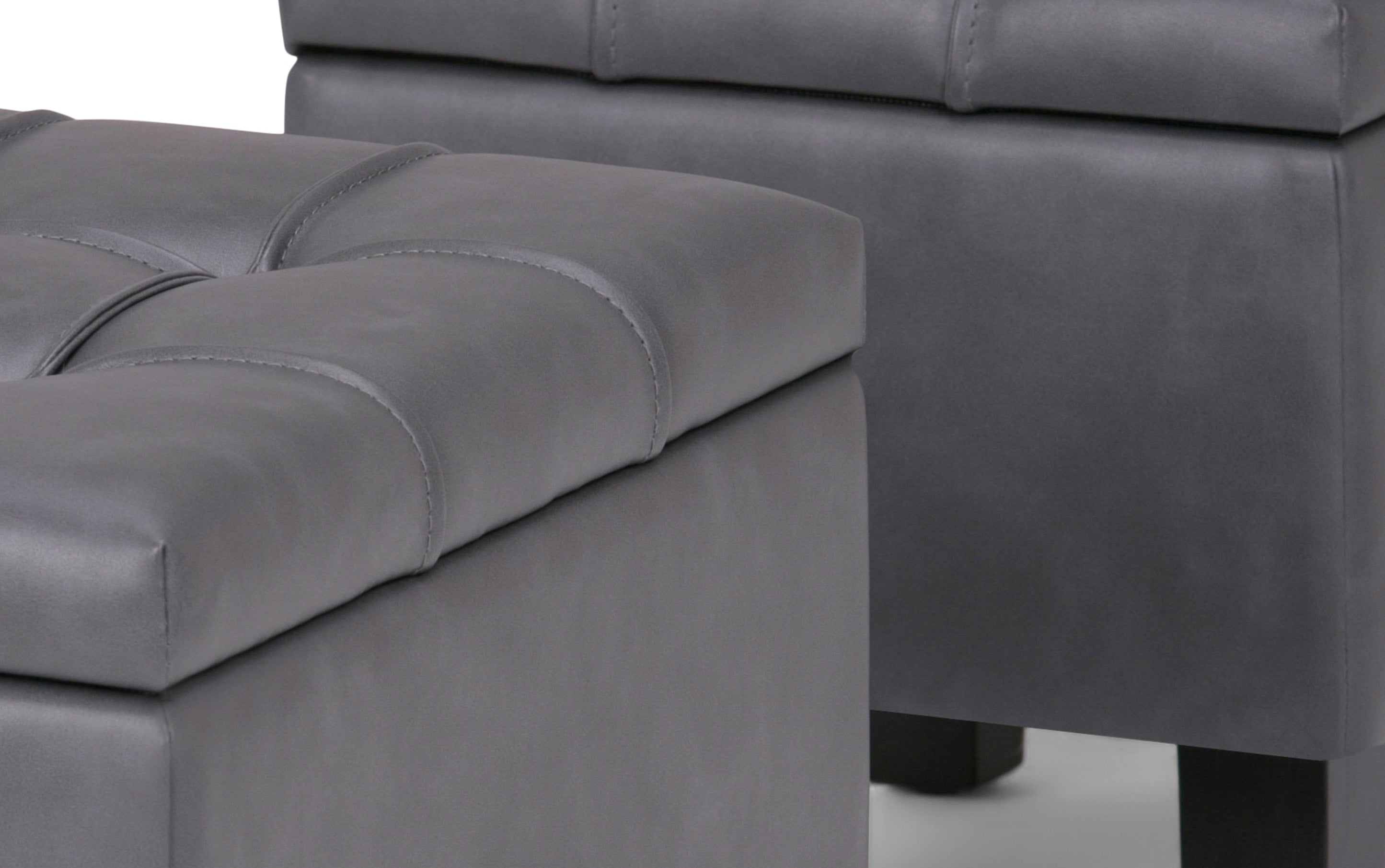 Dover 3 Pc Storage Ottoman in Vegan Leather