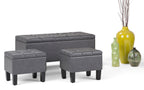Dover 3 Pc Storage Ottoman in Vegan Leather