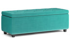 Hamilton Storage Ottoman in Velvet Fabric