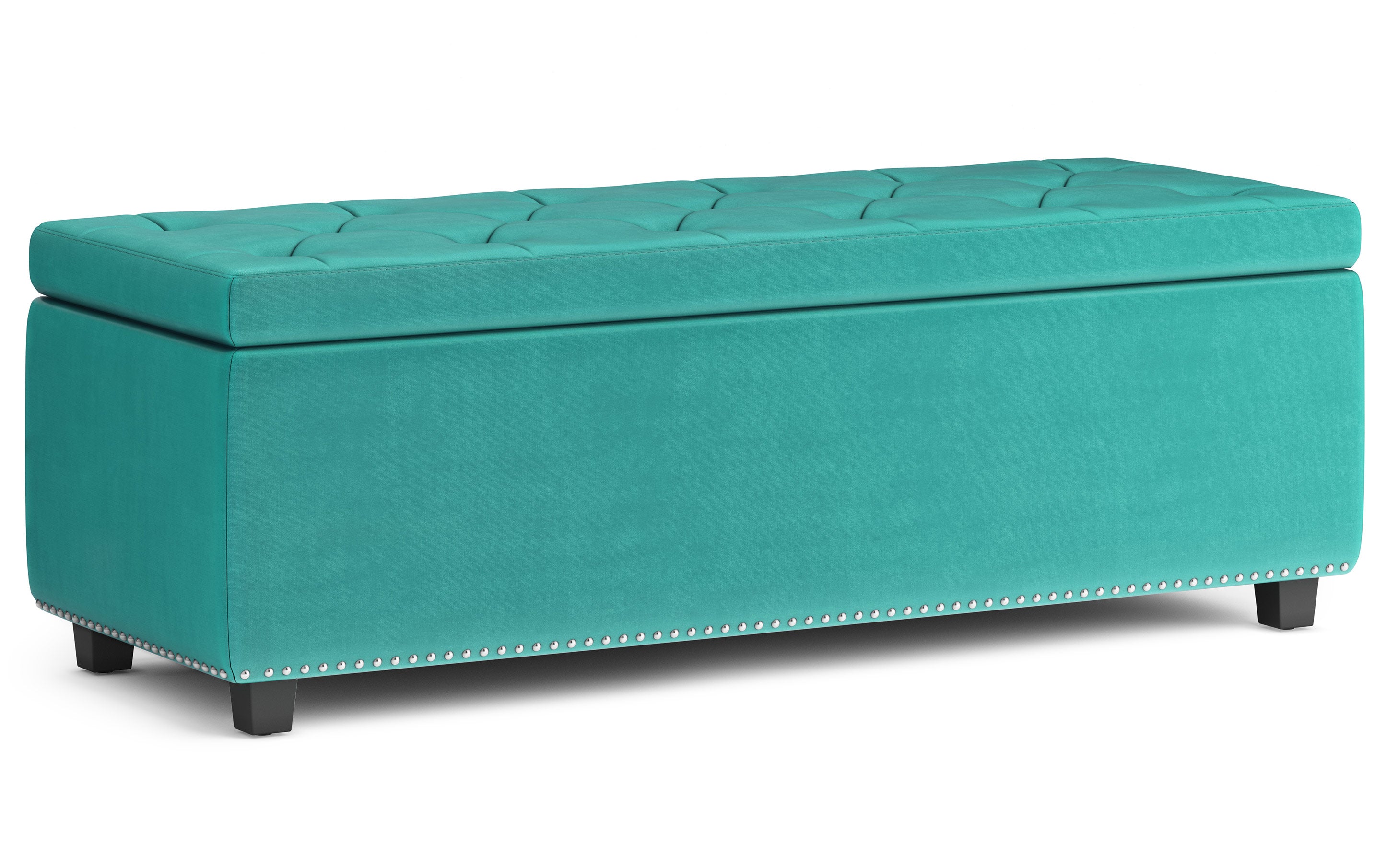 Hamilton Storage Ottoman in Velvet Fabric
