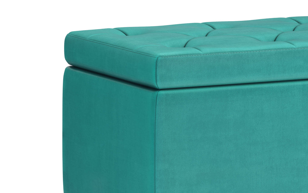 Hamilton Storage Ottoman in Velvet Fabric