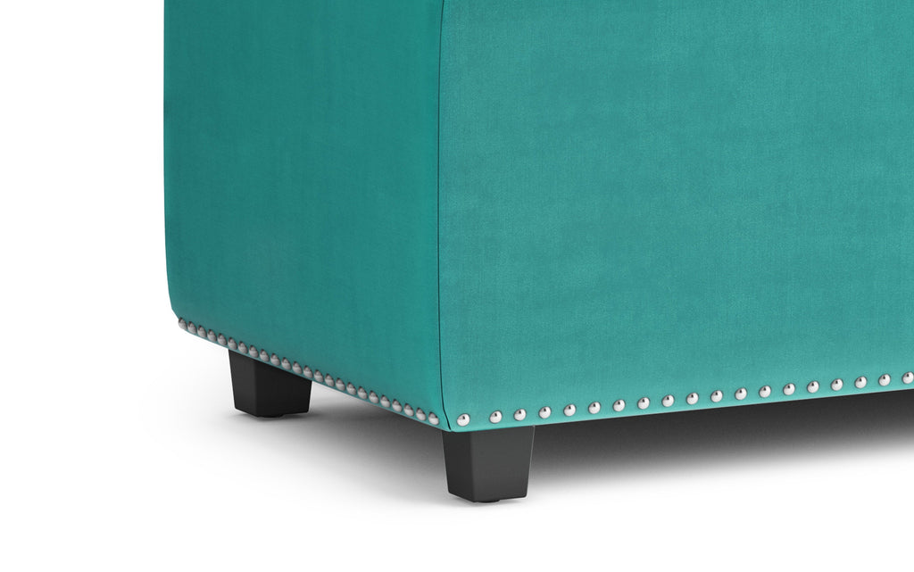 Hamilton Storage Ottoman in Velvet Fabric