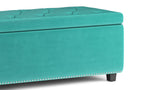 Hamilton Storage Ottoman in Velvet Fabric