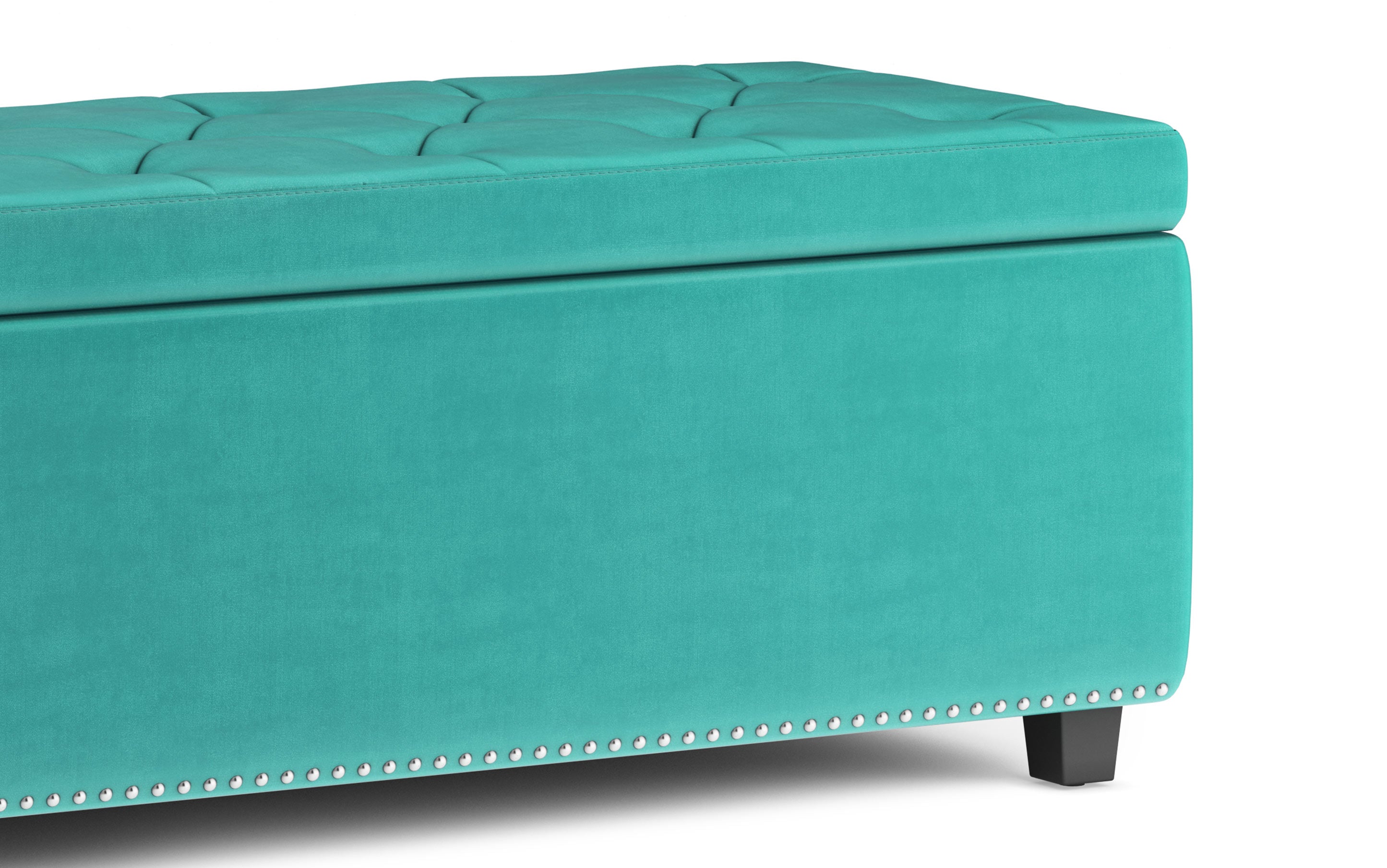 Hamilton Storage Ottoman in Velvet Fabric