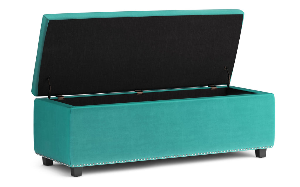 Hamilton Storage Ottoman in Velvet Fabric