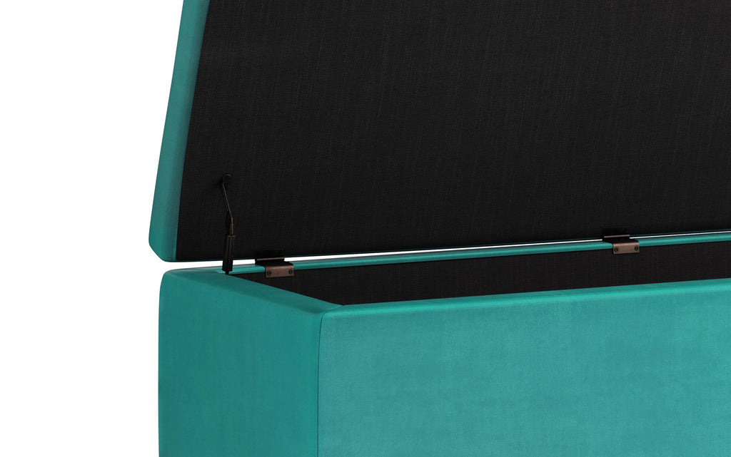 Hamilton Storage Ottoman in Velvet Fabric
