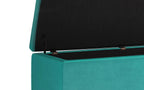 Hamilton Storage Ottoman in Velvet Fabric