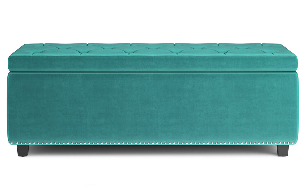 Hamilton Storage Ottoman in Velvet Fabric