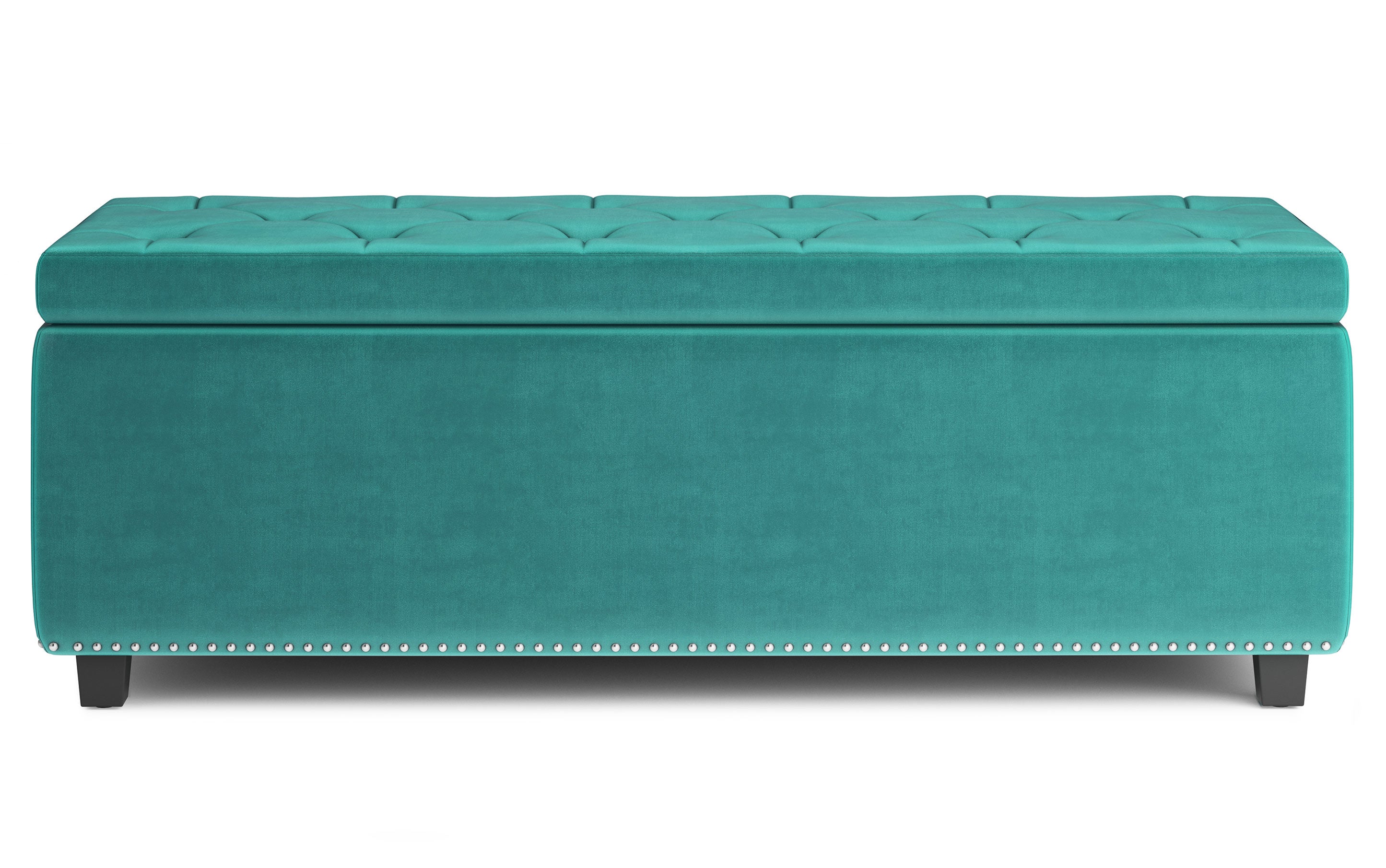 Hamilton Storage Ottoman in Velvet Fabric