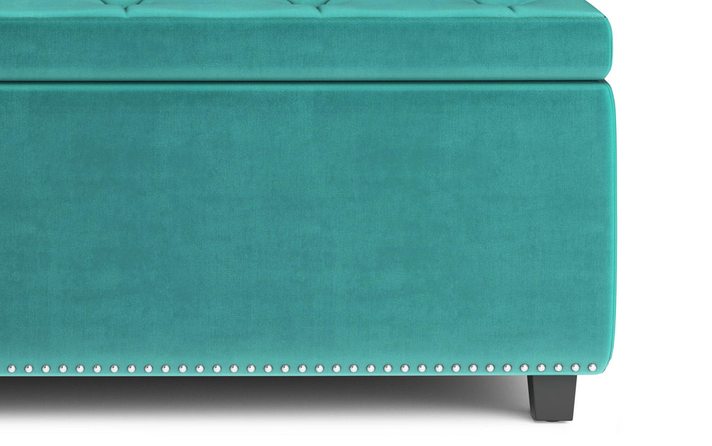 Hamilton Storage Ottoman in Velvet Fabric