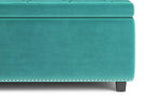 Hamilton Storage Ottoman in Velvet Fabric